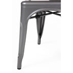 Chaises d’appoint Bolero Bistro en acier gris Gun Metal (lot de 4)