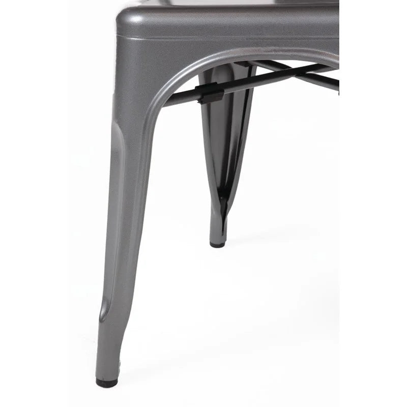 Chaises d’appoint Bolero Bistro en acier gris Gun Metal (lot de 4)