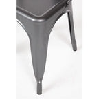Chaises d’appoint Bolero Bistro en acier gris Gun Metal (lot de 4)