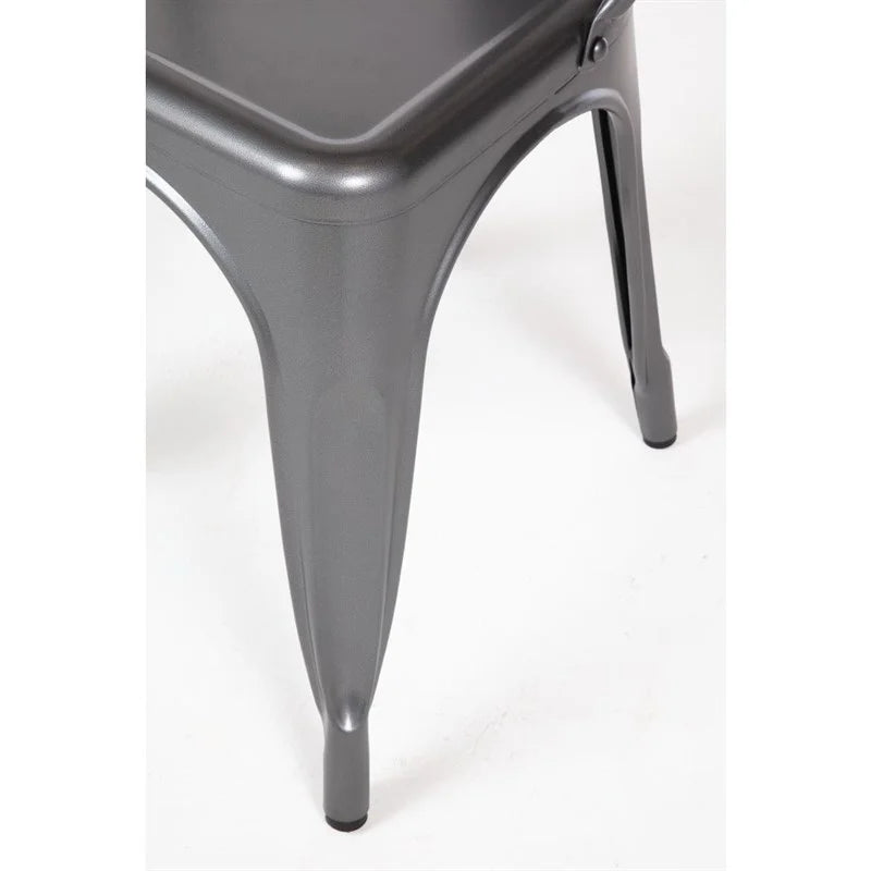 Chaises d’appoint Bolero Bistro en acier gris Gun Metal (lot de 4)