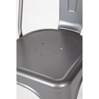Chaises d’appoint Bolero Bistro en acier gris Gun Metal (lot de 4)