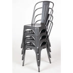 Chaises d’appoint Bolero Bistro en acier gris Gun Metal (lot de 4)