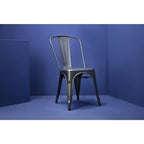 Chaises d’appoint Bolero Bistro en acier gris Gun Metal (lot de 4)