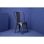Chaises d’appoint Bolero Bistro en acier gris Gun Metal (lot de 4)