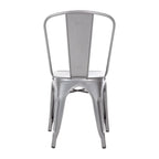 Chaises d’appoint Bolero Bistro en acier gris Gun Metal (lot de 4)