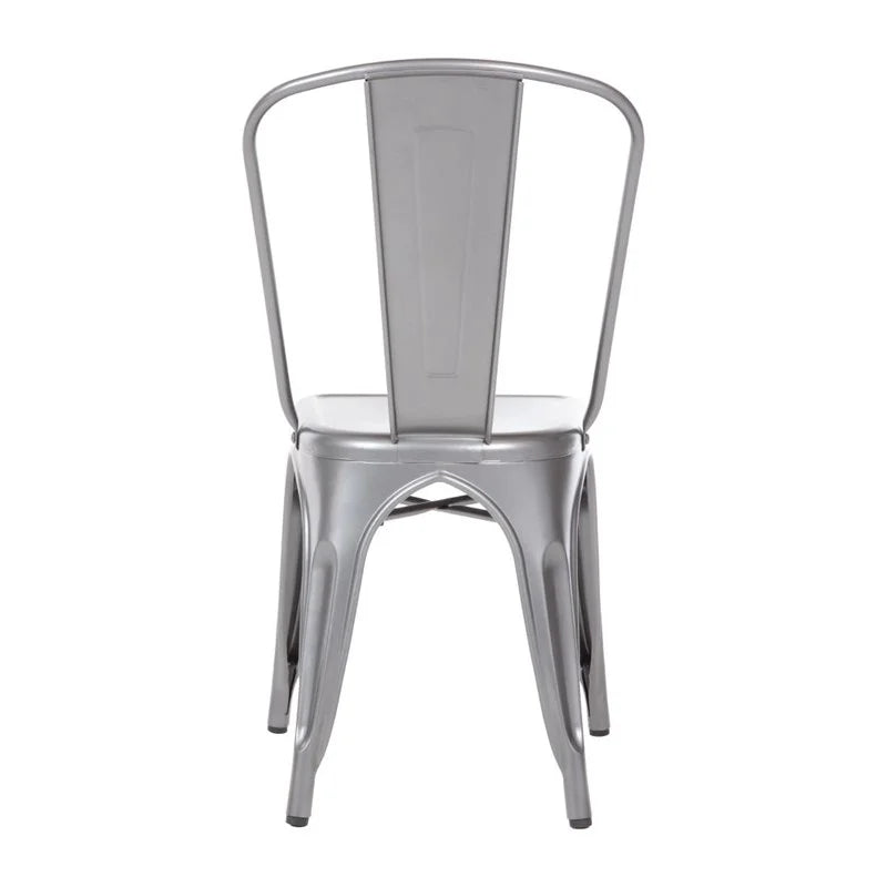 Chaises d’appoint Bolero Bistro en acier gris Gun Metal (lot de 4)