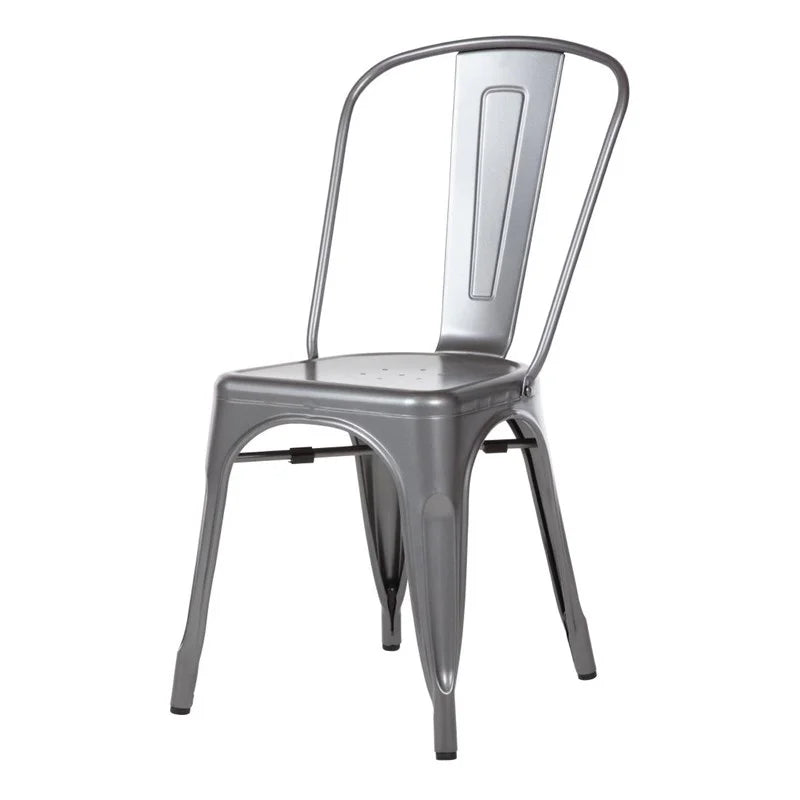 Chaises d’appoint Bolero Bistro en acier gris Gun Metal (lot de 4)