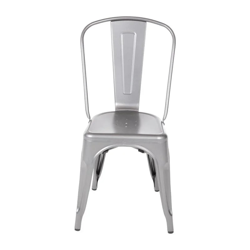 Chaises d’appoint Bolero Bistro en acier gris Gun Metal (lot de 4)