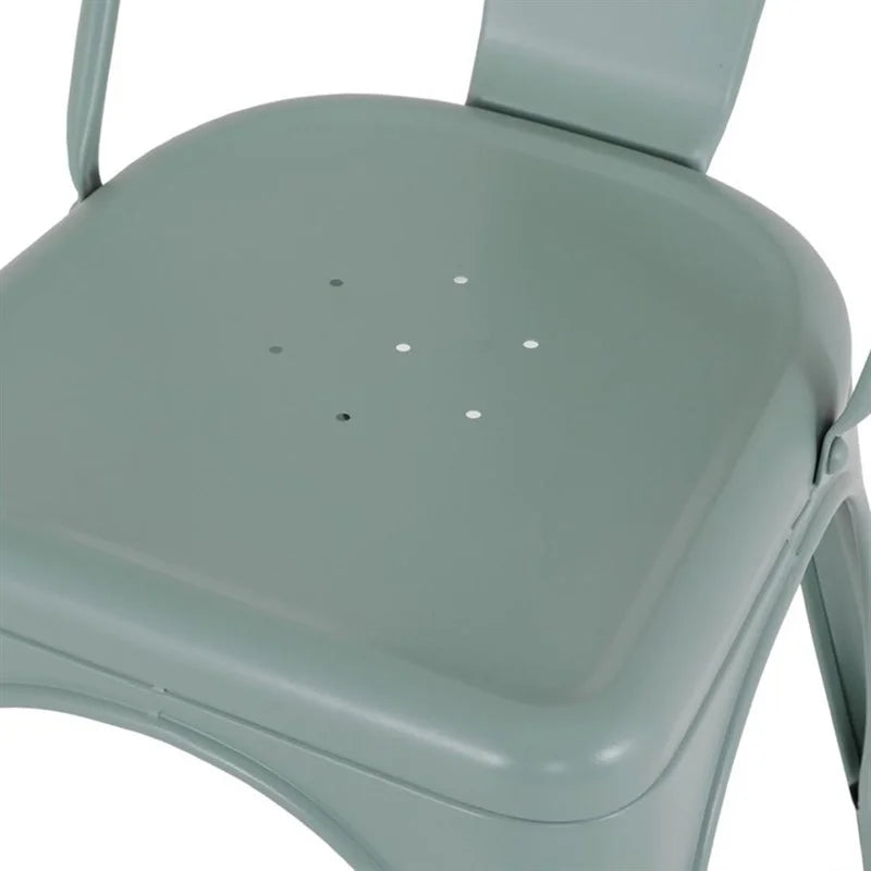 Chaises de bistrot en métal Bolero vert olive (4 pièces)
