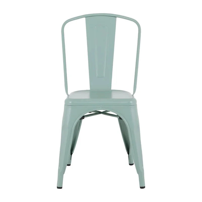 Chaises de bistrot en métal Bolero vert olive (4 pièces)