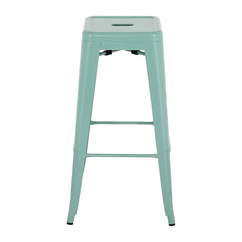 Tabourets hauts en métal Bolero Bistro vert olive (lot de 4)