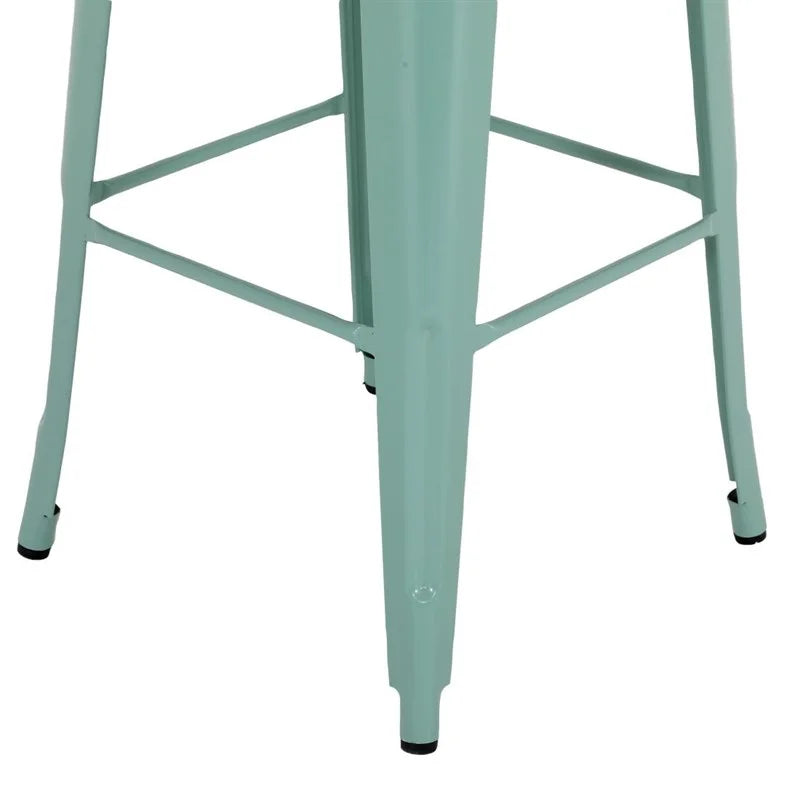 Tabourets hauts en métal Bolero Bistro vert olive (lot de 4)