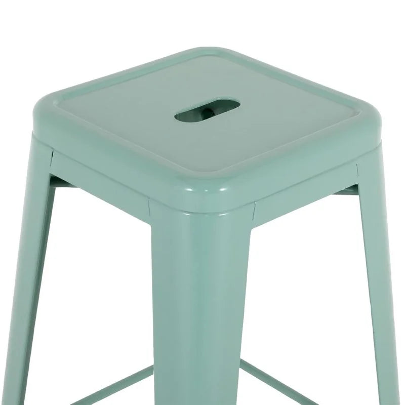 Tabourets hauts en métal Bolero Bistro vert olive (lot de 4)