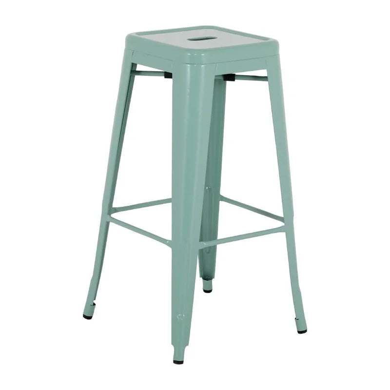 Tabourets hauts en métal Bolero Bistro vert olive (lot de 4)