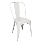 Chaise d’appoint Bolero Bistro en acier, blanche (4 pièces)