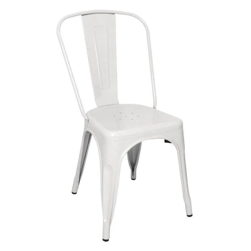 Chaise d’appoint Bolero Bistro en acier, blanche (4 pièces)