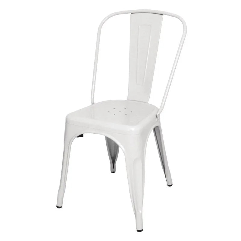 Chaise d’appoint Bolero Bistro en acier, blanche (4 pièces)