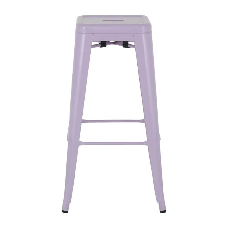 Tabourets hauts en métal Bolero Bistro Lilas Pop (4 pièces)
