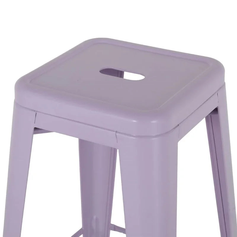 Tabourets hauts en métal Bolero Bistro Lilas Pop (4 pièces)