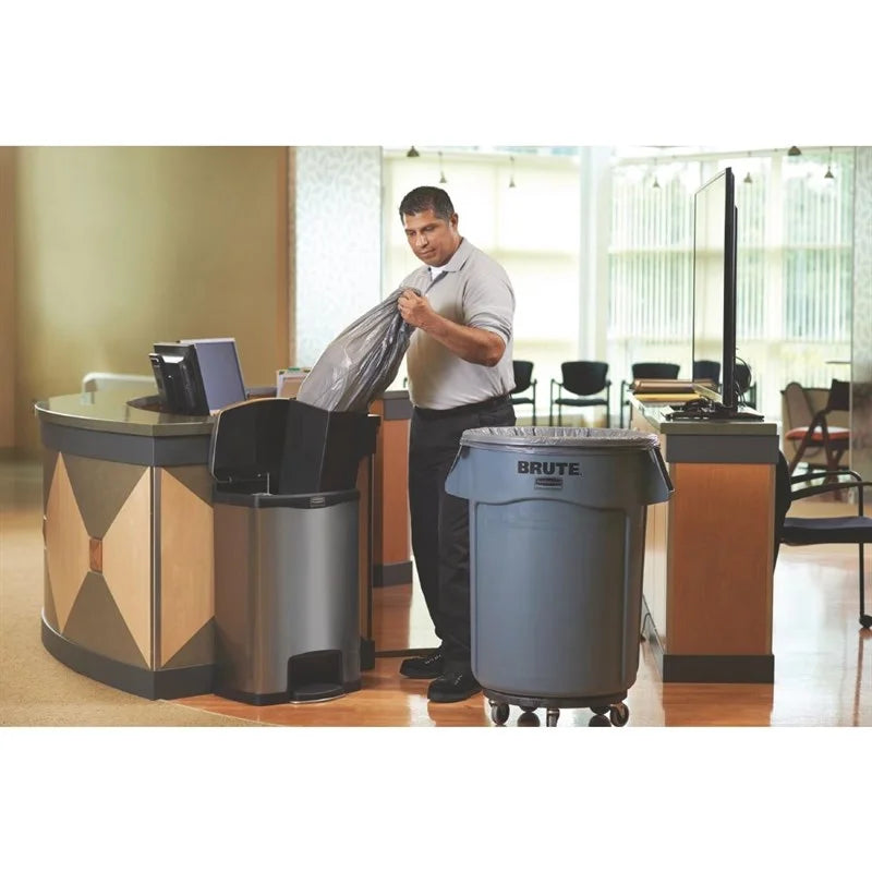 Poubelle à pédale Rubbermaid Slim Jim Front Step en acier inoxydable 50 L