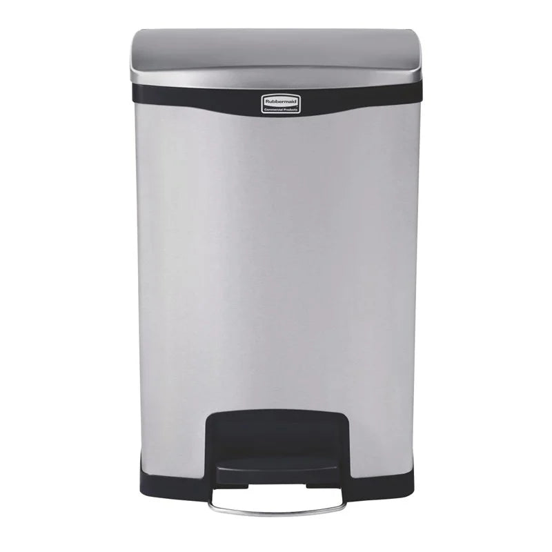 Poubelle à pédale Rubbermaid Slim Jim Front Step en acier inoxydable 50 L