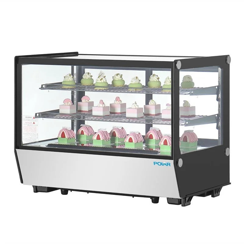 Vitrine réfrigérée de comptoir Polar Série G 160 Litres, carrée