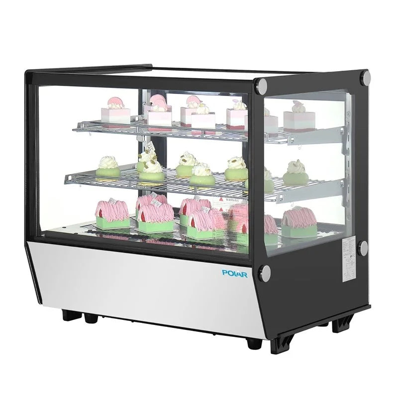 Vitrine réfrigérée de comptoir Polar Série G 120 Litres, carrée