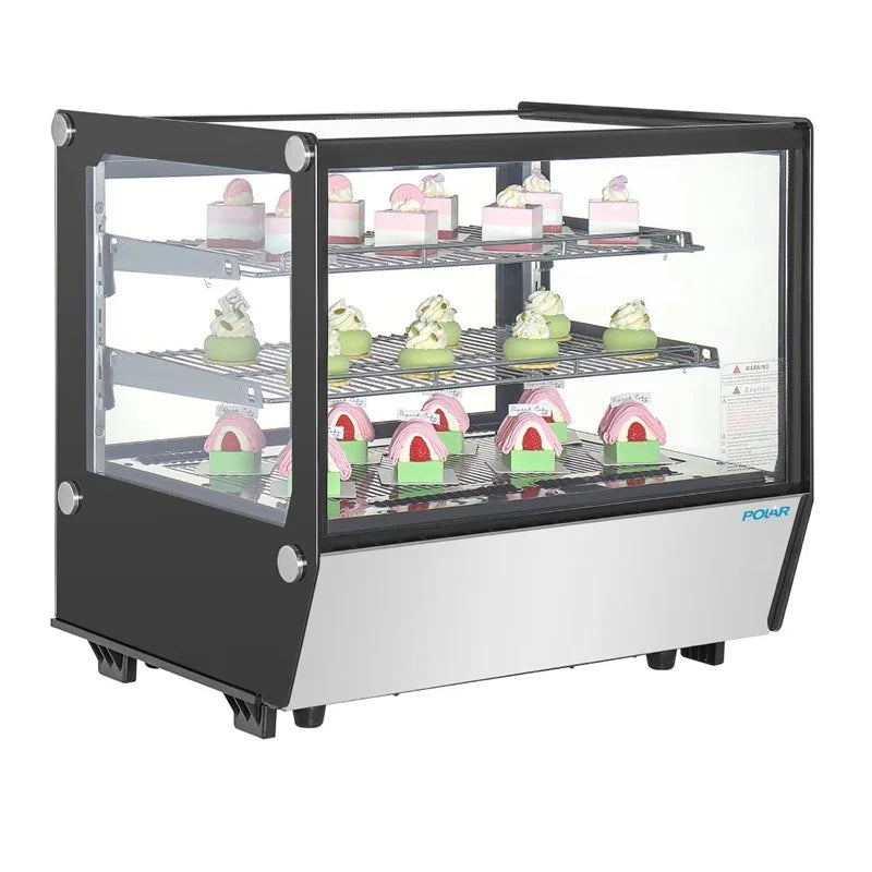 Vitrine réfrigérée de comptoir Polar Série G 120 Litres, carrée