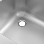 Table de lavage Basic 12x6 avec 2 cuves, dosseret et étagère inférieure
