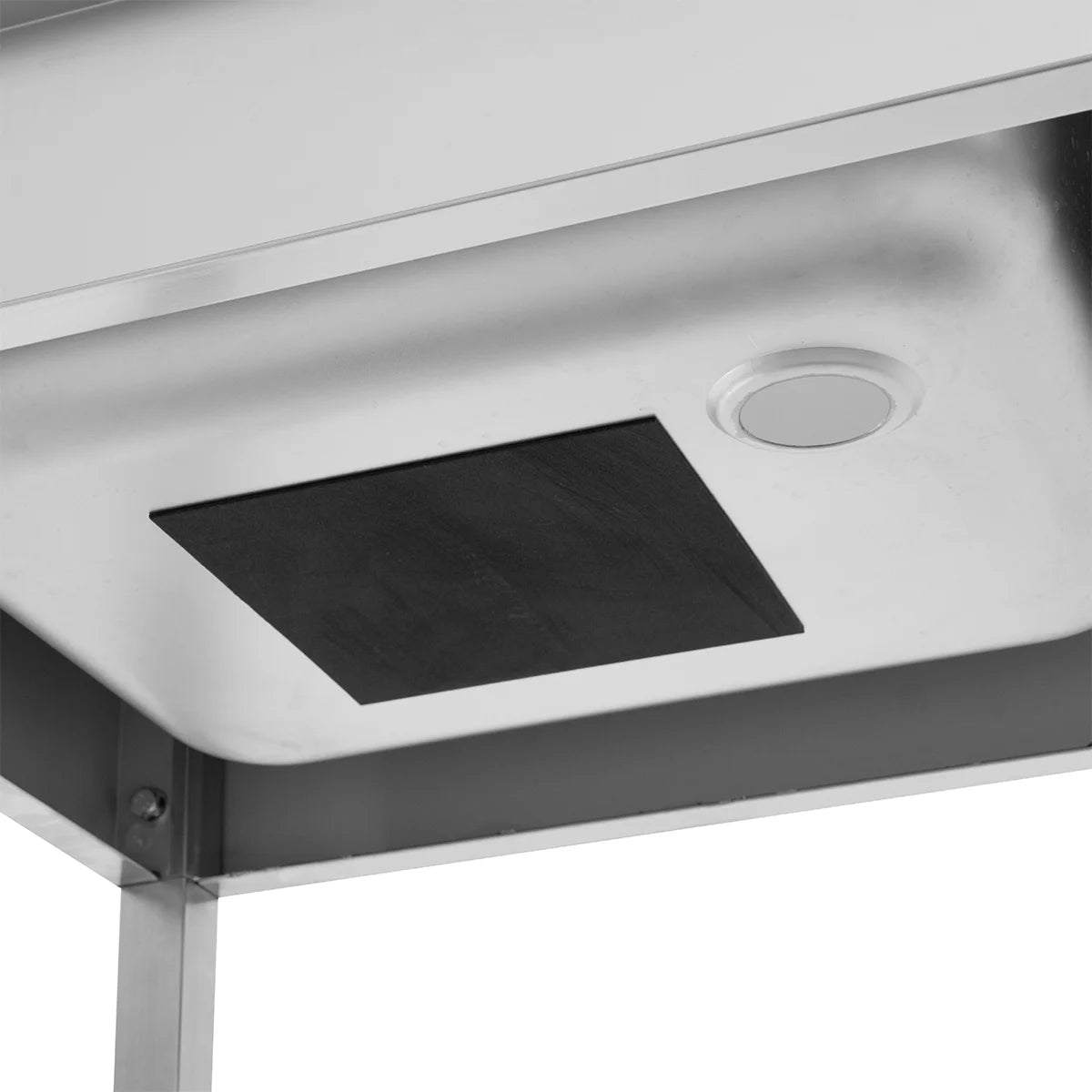 Table de lavage Basic 12x7 avec 2 cuves, dosseret et étagère inférieure