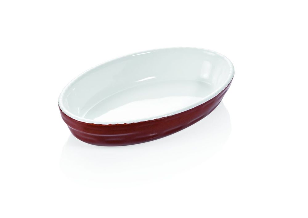 Plat à four, ovale, brun, 28 x 17 cm