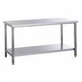 Table de travail en inox Eco 15x6 avec tablette inférieure