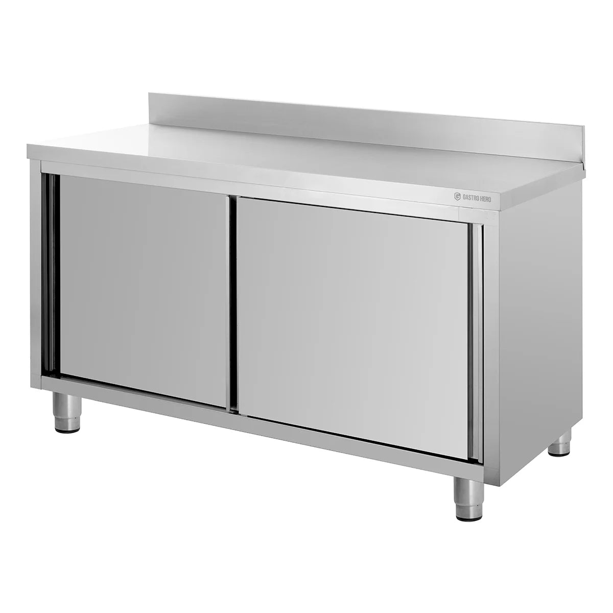 Armoire de travail en acier inoxydable ECO 16x7 avec dosseret