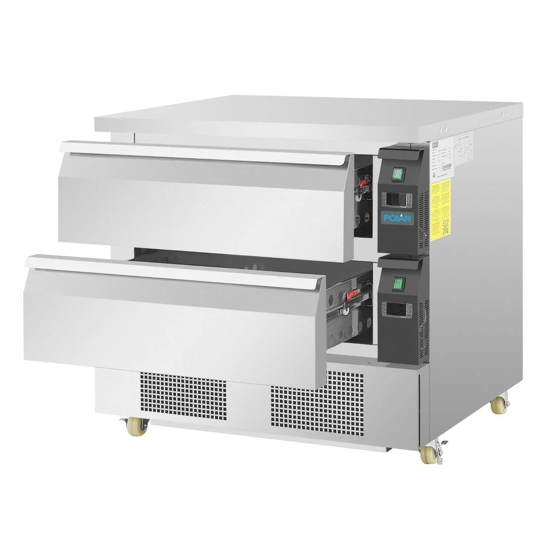 Polar Série U Table réfrigérée et de congélation sous-comptoir avec 2 tiroirs 4x GN1/1