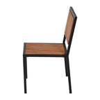 Chaises Bolero en acier et bois d’acacia sans accoudoirs - lot de 4