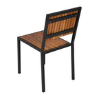 Chaises Bolero en acier et bois d’acacia sans accoudoirs - lot de 4