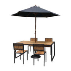 Chaises Bolero en acier et bois d’acacia sans accoudoirs - lot de 4