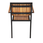 Chaises Bolero en acier et bois d’acacia avec accoudoirs - lot de 4