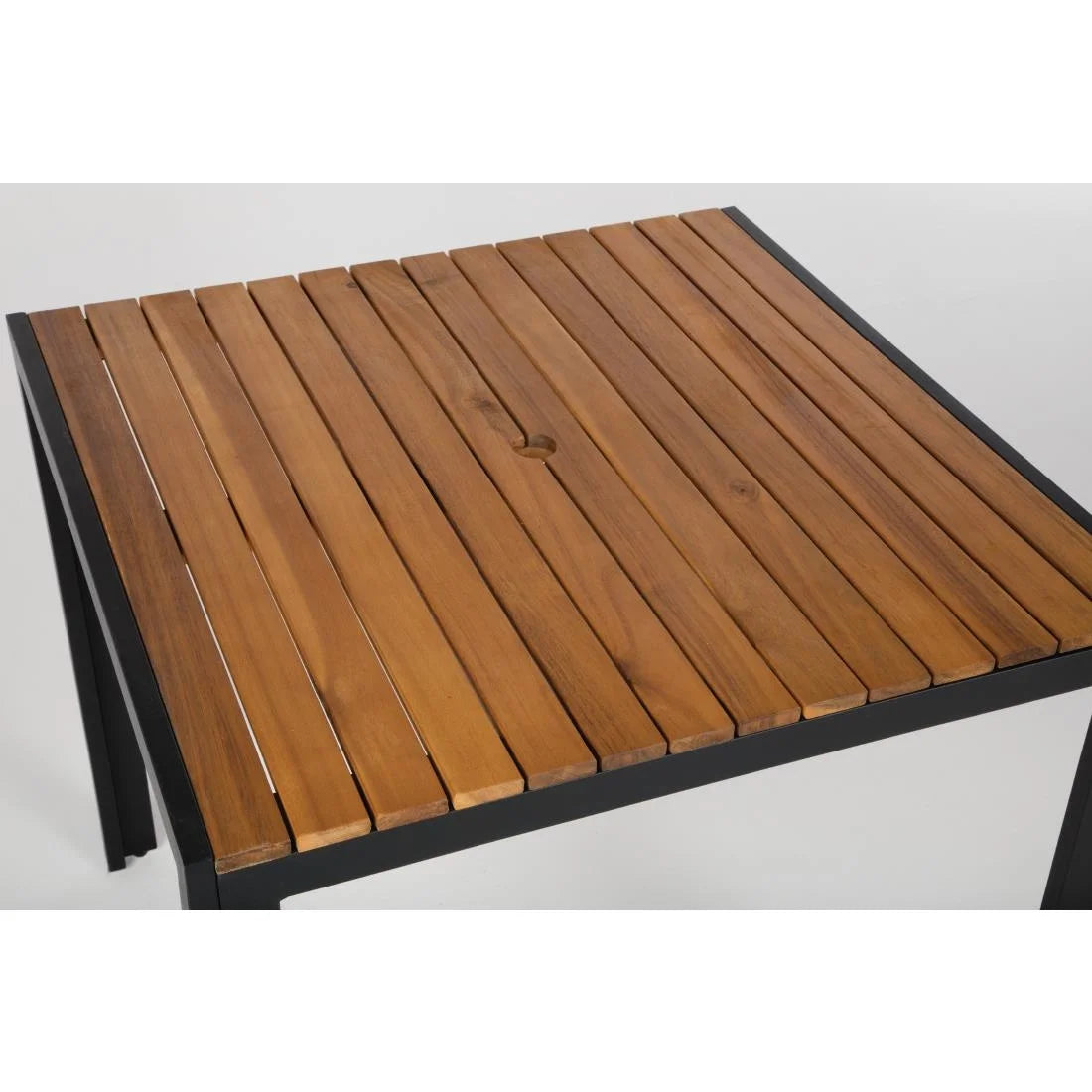 Table carrée Bolero en acier et bois d’acacia 80cm
