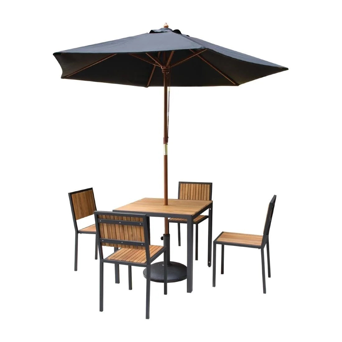 Table carrée Bolero en acier et bois d’acacia 80cm