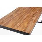 Table rectangulaire en acier et bois d’acacia Bolero de style industriel