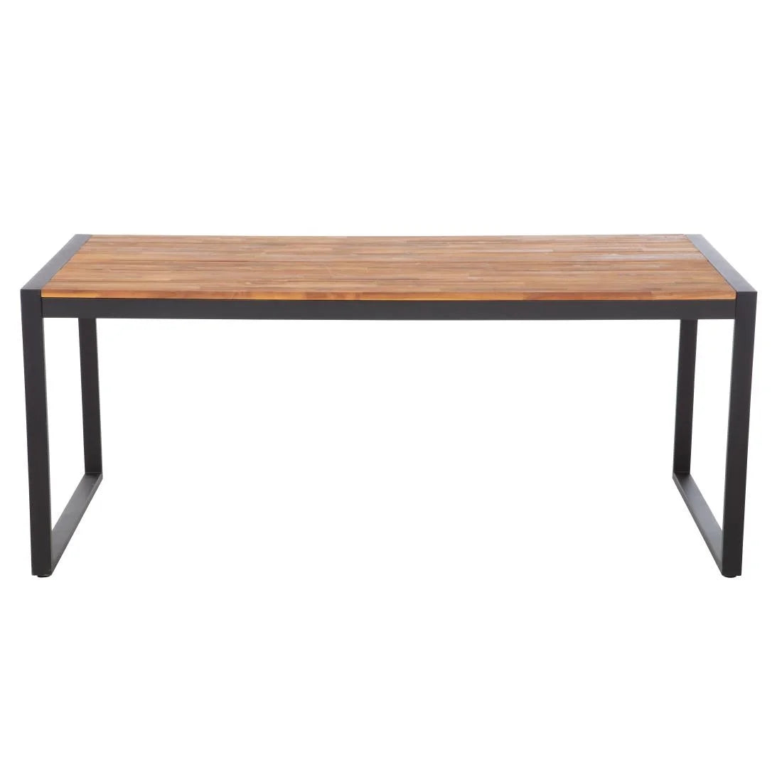 Table rectangulaire en acier et bois d’acacia Bolero de style industriel