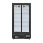 Armoire à boissons Polar 490 noire - avec 2 portes coulissantes