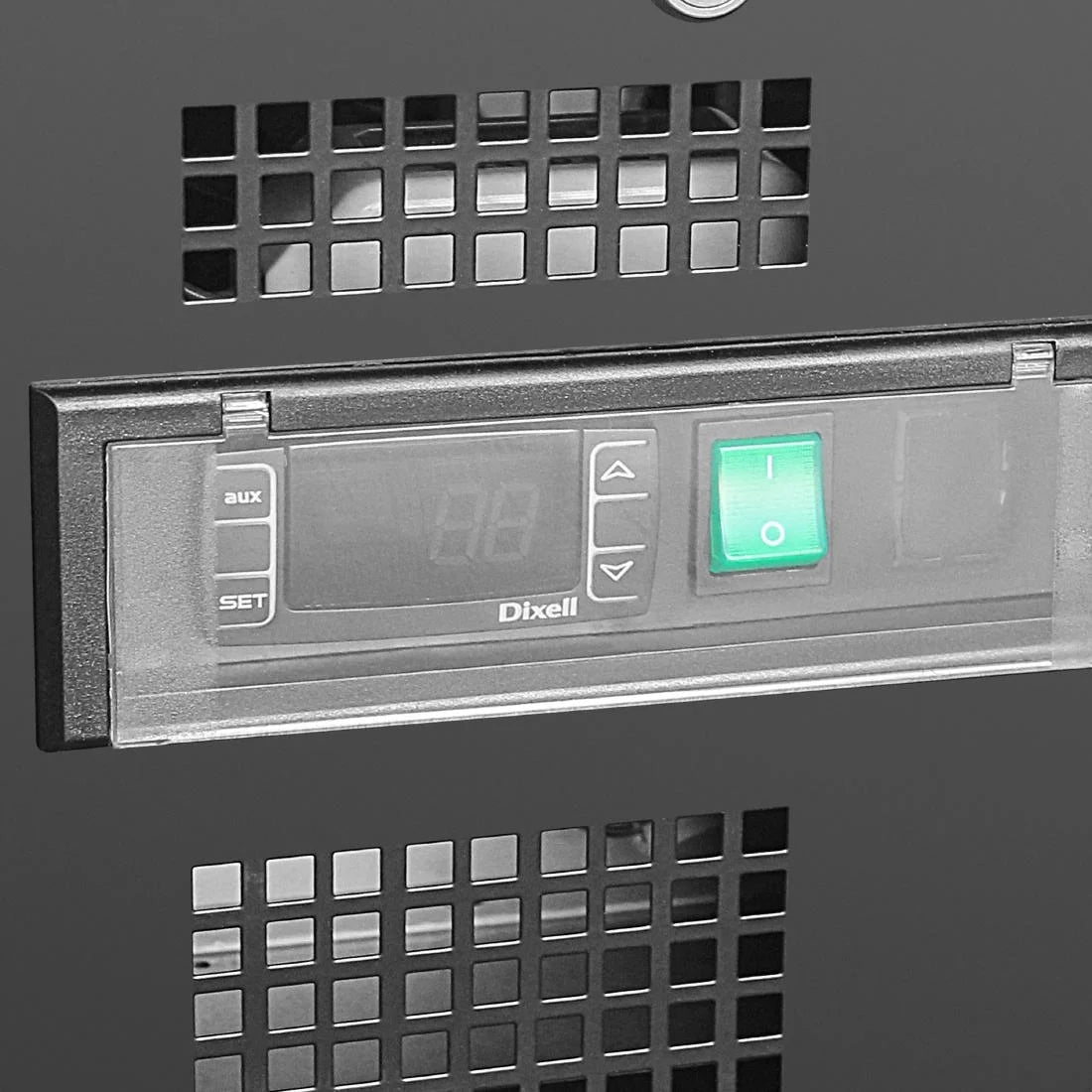 Armoire à boissons Polar 490 noire - avec 2 portes coulissantes