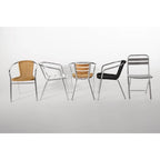Chaises bistrot Bolero en aluminium avec accoudoir arrondi - 4 pièces