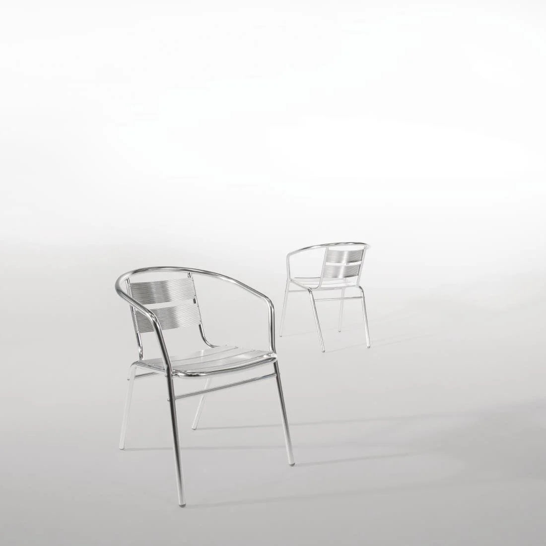Chaises bistrot Bolero en aluminium avec accoudoir arrondi - 4 pièces