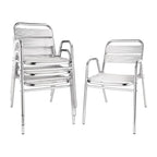 Chaises de bistrot Bolero avec accoudoirs en aluminium - 4 pièces