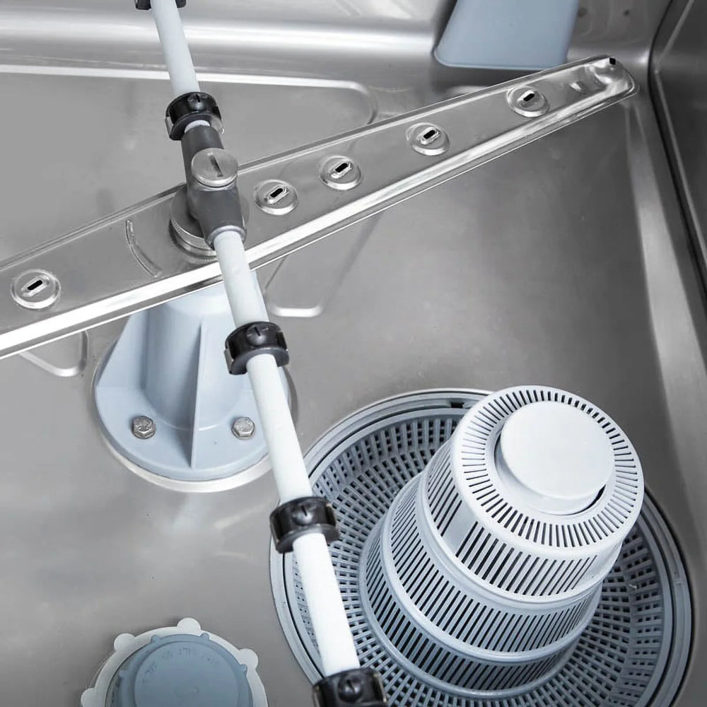 Lave-vaisselle ECO panier 50x50 cm, avec doseur de détergent & de liquide de rinçage, avec pompe de vidange & adoucisseur, Made in Europe, 400 Volt