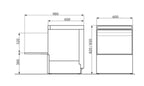Lave-vaisselle ECO panier 50x50 cm, avec doseur de détergent & de produit de rinçage, avec pompe de vidange & adoucisseur, Fabriqué en Europe, 400 V