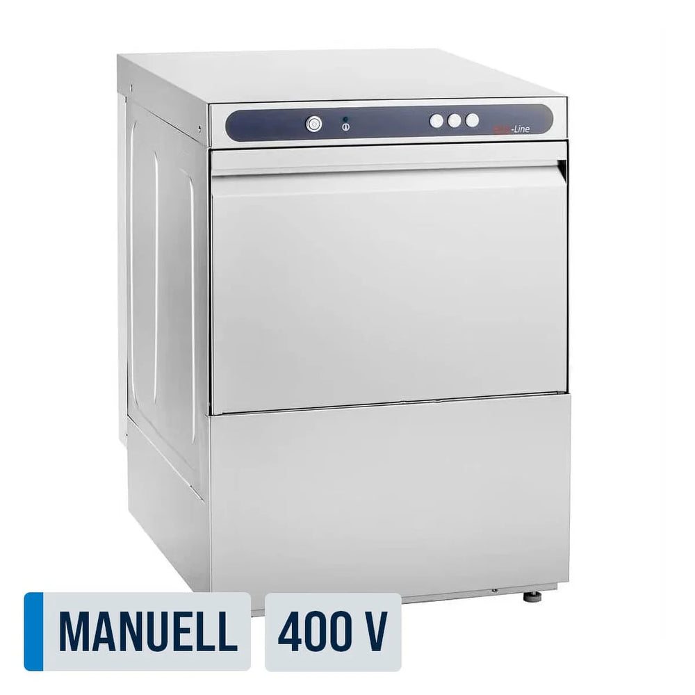 Lave-vaisselle ECO panier 50x50 cm, avec doseur de détergent & de liquide de rinçage, avec pompe de vidange & adoucisseur, Made in Europe, 400 Volt